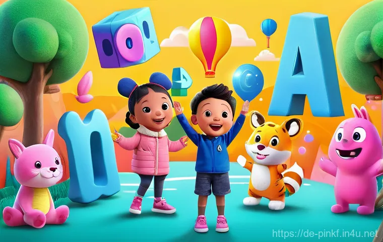 핑크퐁 관련 유튜브 협업 - **Diverse Family Interactive Learning Time**
    A heartwarming and brightly lit illustration of a d...