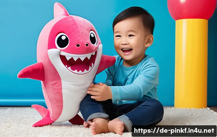 핑크퐁 인형 구매처 - **Prompt 1: Joyful Playtime with Baby Shark**
    "A vibrant, eye-level shot of a happy child, appro...