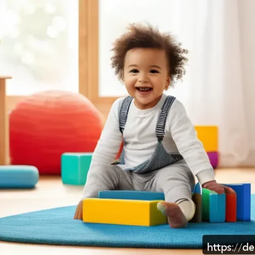핑크퐁 플래시카드 - A bright and colorful children&rsquo;s playroom scene featuring a toddler wearing a diaper, happily intera...